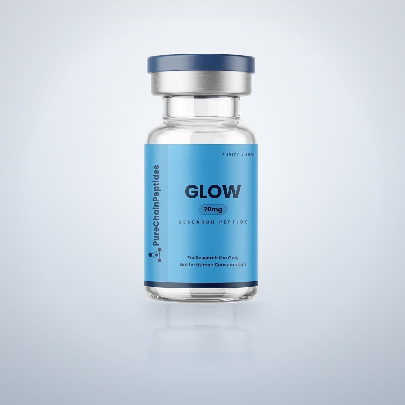 GLOW 70mg — PureChain Peptides research vial