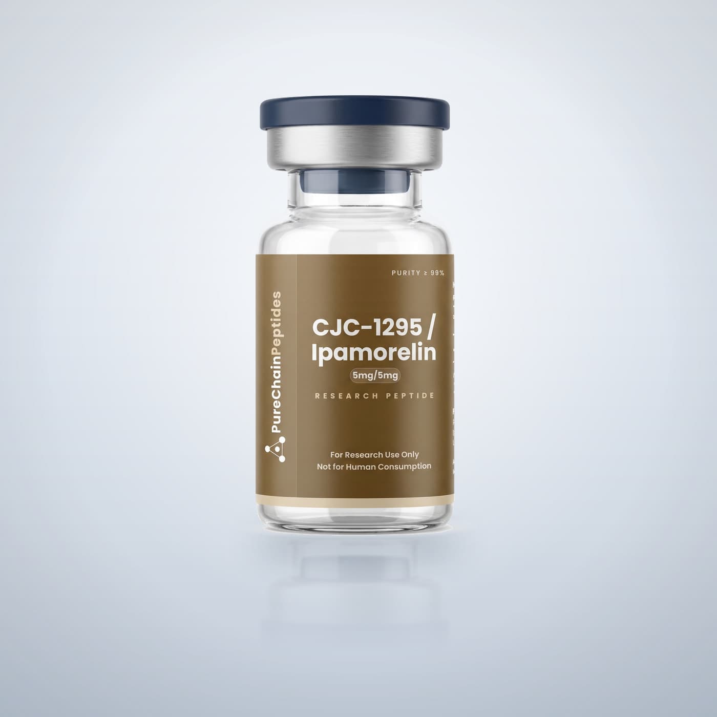 2x Blend: CJC-1295 (No DAC) / Ipamorelin 5mg/5mg — PureChain Peptides research vial